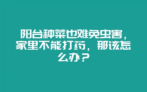 阳台种菜也难免虫害，家里不能打药，那该怎么办？-会东网