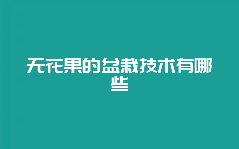 无花果的盆栽技术有哪些-会东网