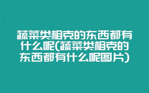 蔬菜类相克的东西都有什么呢(蔬菜类相克的东西都有什么呢图片)-会东网