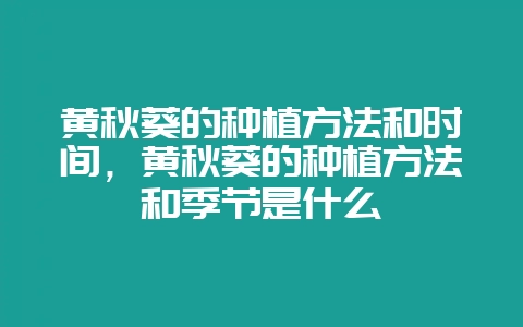 黄秋葵的种植方法和时间，黄秋葵的种植方法和季节是什么-会东网