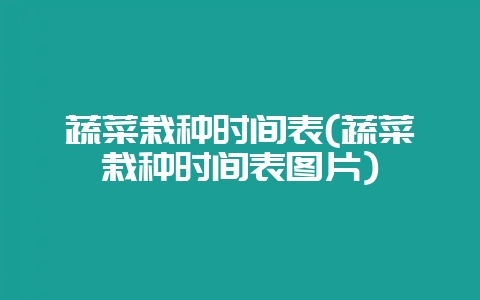 蔬菜栽种时间表(蔬菜栽种时间表图片)-会东网
