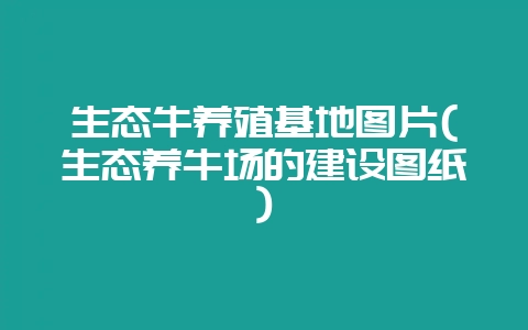 生态牛养殖基地图片(生态养牛场的建设图纸)-会东网