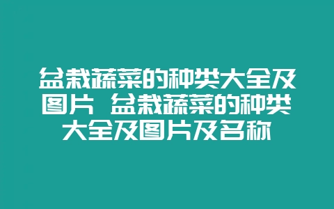 盆栽蔬菜的种类大全及图片 盆栽蔬菜的种类大全及图片及名称-会东网