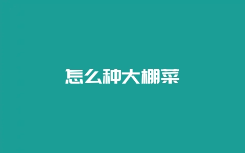 怎么种大棚菜-会东网