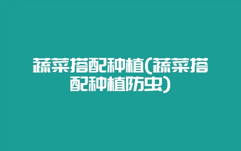 蔬菜搭配种植(蔬菜搭配种植防虫)-会东网