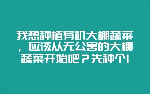 我想种植有机大棚蔬菜，应该从无公害的大棚蔬菜开始吧？先种个10亩的样子，要多少的启动资金和流动资金？-会东网