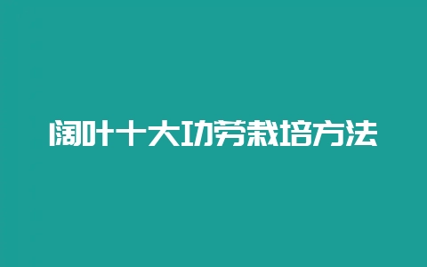 阔叶十大功劳栽培方法-会东网