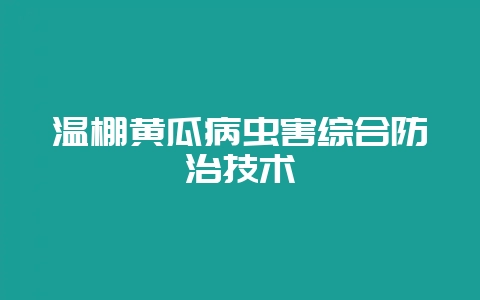 温棚黄瓜病虫害综合防治技术-会东网