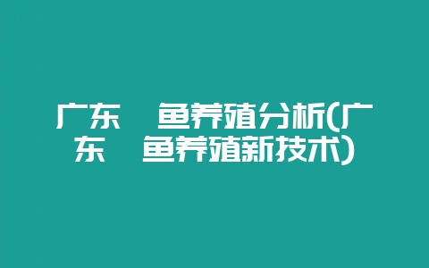 广东鳜鱼养殖分析(广东鳜鱼养殖新技术)-会东网