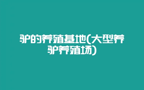 驴的养殖基地(大型养驴养殖场)-会东网