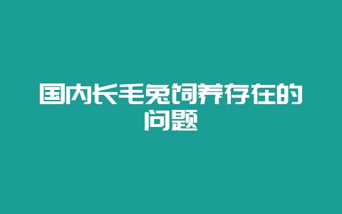国内长毛兔饲养存在的问题-会东网