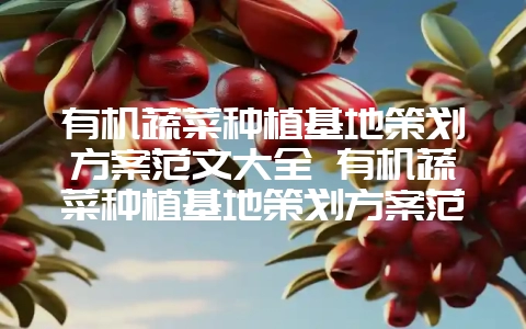 有机蔬菜种植基地策划方案范文大全 有机蔬菜种植基地策划方案范文大全图片-会东网