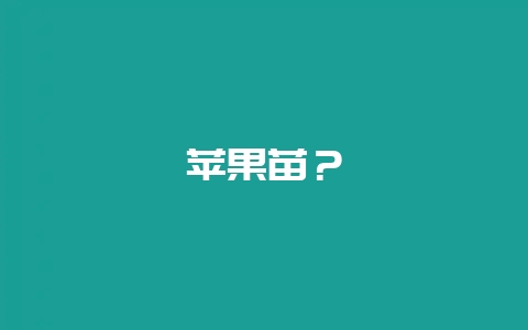 苹果苗？-会东网