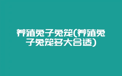 养殖兔子兔笼(养殖兔子兔笼多大合适)-会东网