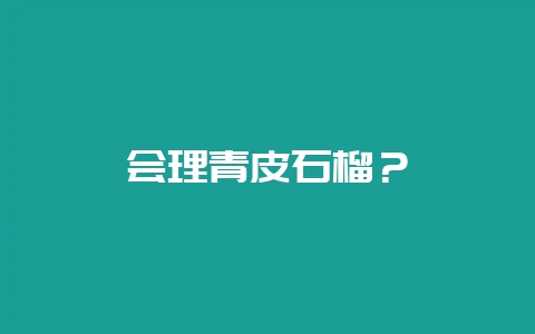 会理青皮石榴？-会东网