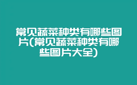 常见蔬菜种类有哪些图片(常见蔬菜种类有哪些图片大全)-会东网