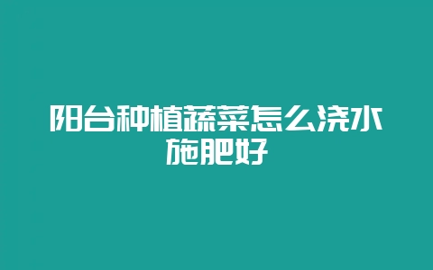 阳台种植蔬菜怎么浇水施肥好-会东网