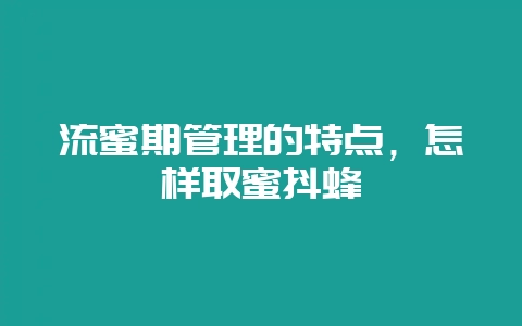 流蜜期管理的特点,怎样取蜜抖蜂-会东网