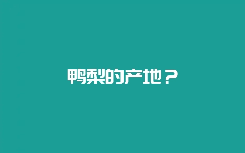 鸭梨的产地？-会东网