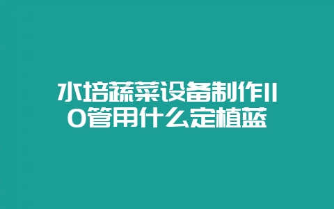 水培蔬菜设备制作110管用什么定植蓝-会东网