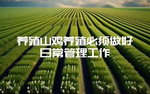 养殖山鸡养殖必须做好日常管理工作-会东网