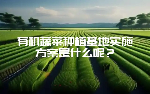 有机蔬菜种植基地实施方案是什么呢？-会东网
