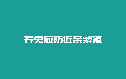 养兔应防近亲繁殖-会东网