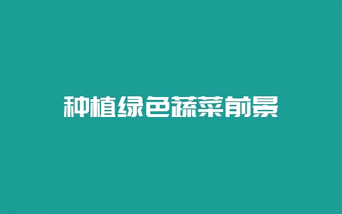 种植绿色蔬菜前景-会东网