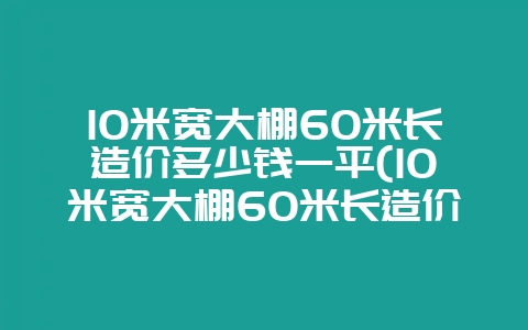 10米宽大棚60米长造价多少钱一平(10米宽大棚60米长造价多少钱一平方)-会东网