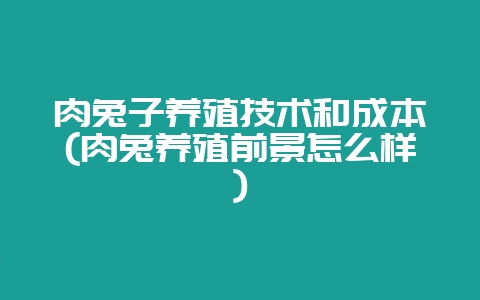 肉兔子养殖技术和成本(肉兔养殖前景怎么样)-会东网