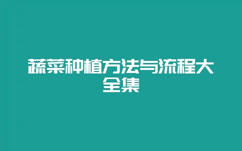 蔬菜种植方法与流程大全集-会东网