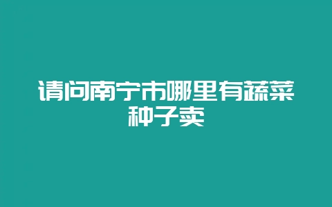 请问南宁市哪里有蔬菜种子卖-会东网