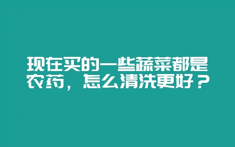 现在买的一些蔬菜都是农药,怎么清洗更好?插图 现在买的一些蔬菜都是农药,怎么清洗更好?插图