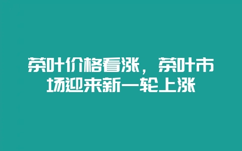 茶叶价格看涨,茶叶市场迎来新一轮上涨-会东网