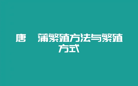 唐菖蒲繁殖方法与繁殖方式-会东网