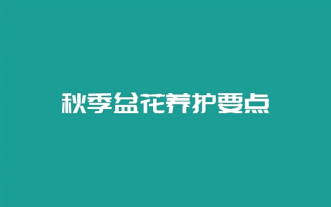 秋季盆花养护要点-会东网