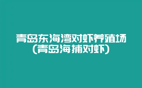青岛东海湾对虾养殖场(青岛海捕对虾)-会东网