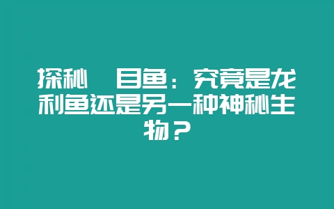 探秘鳎目鱼：究竟是龙利鱼还是另一种神秘生物？-会东网