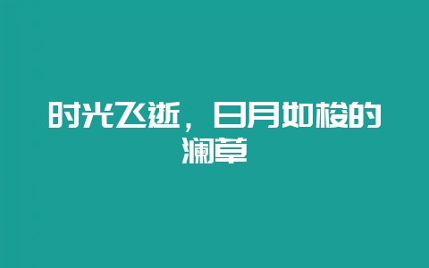 时光飞逝，日月如梭的澜草-会东网