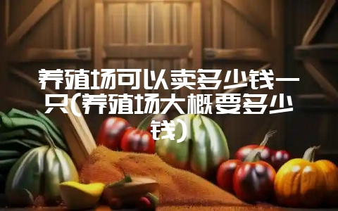 养殖场可以卖多少钱一只(养殖场大概要多少钱)-会东网