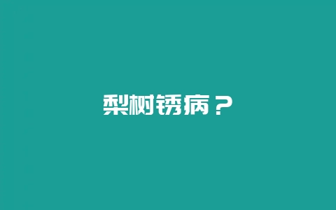 梨树锈病？-会东网