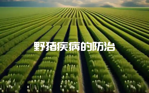 野猪疾病的防治-会东网