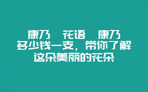 康乃馨花语  康乃馨多少钱一支，带你了解这朵美丽的花朵-会东网
