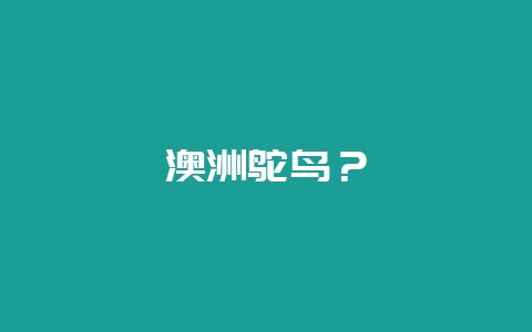澳洲鸵鸟？-会东网