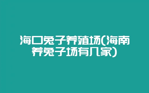 海口兔子养殖场(海南养兔子场有几家)-会东网