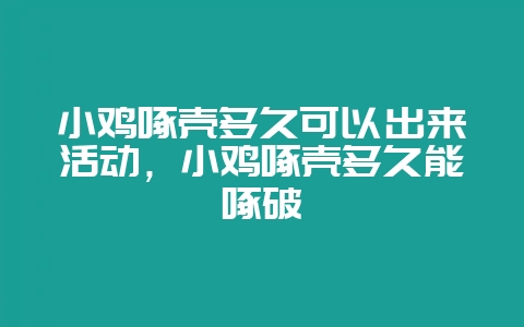 小鸡啄壳多久可以出来活动,小鸡啄壳多久能啄破-会东网