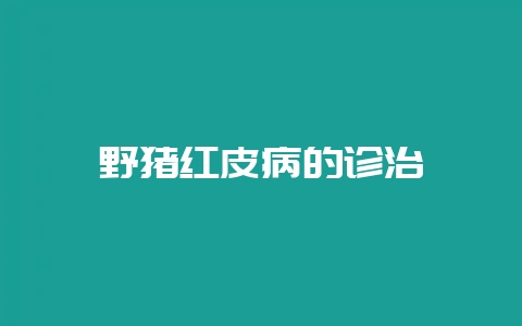 野猪红皮病的诊治-会东网