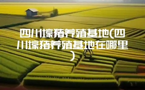 四川壕猪养殖基地(四川壕猪养殖基地在哪里)-会东网