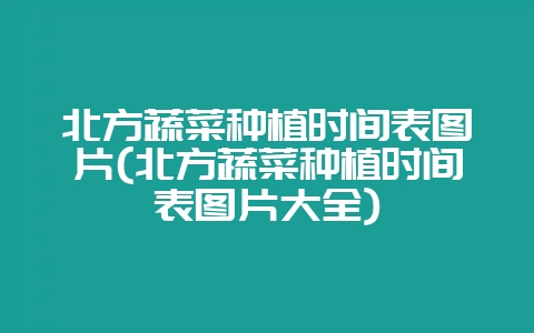 北方蔬菜种植时间表图片(北方蔬菜种植时间表图片大全)-会东网