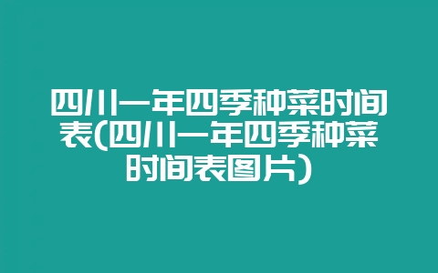 四川一年四季种菜时间表(四川一年四季种菜时间表图片)-会东网
